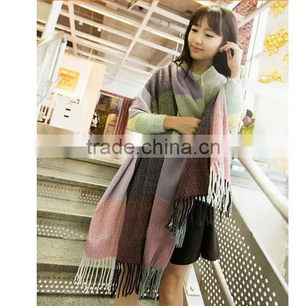 1pc Different Color Choice Super Long Colorful Winter Warm Knitting Stitching Scarf,shawl photo-3