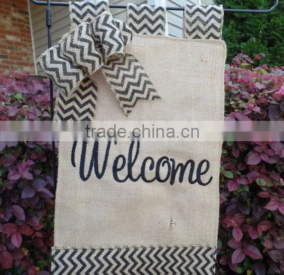 Personalized Embroidered Burlap Garden Flag photo-2