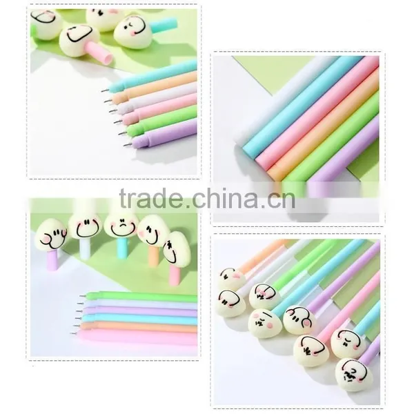Cute Steamed Buns Pattern Cap Pen 0.5mm Plastic Ballpoint Pen photo-6
