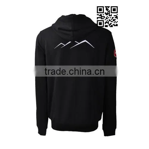 Wholesale Zip Up Plain Black High Quality Men Hoodies photo-4
