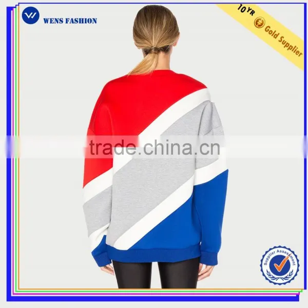 High Quality Custom Long Sleeve Tri-color Sweatshirt Without Hood photo-3