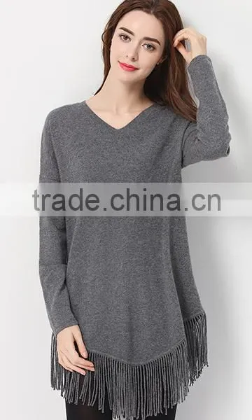 Hot Sale Winter Women Stylish Polyester Long Pullover Sweater With Fringe photo-2