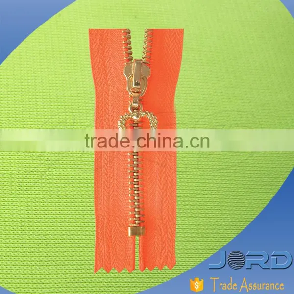Fast Delivery Close End Square Polished Teeth Rose Gold Metal Zipper