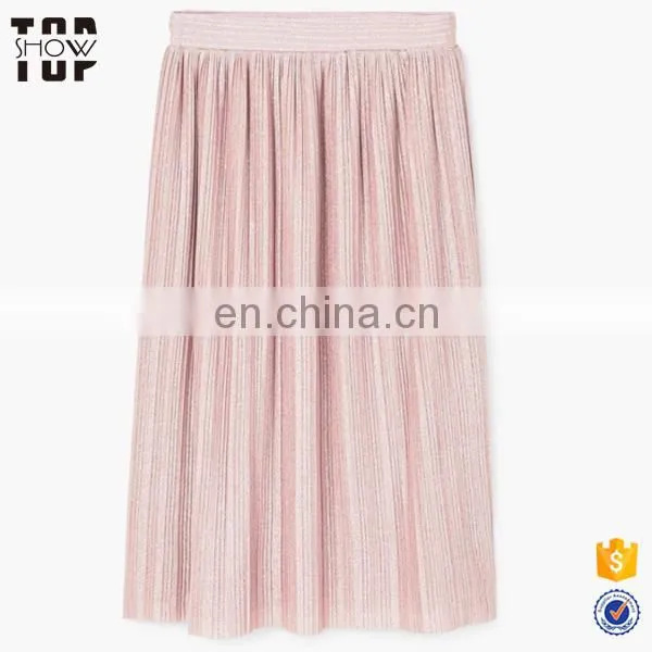 Wholesale Long Skirts Women Long Pleated Skirt Metallic for Ladies photo-3