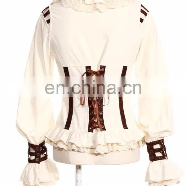Steampunk Long Sleeve Shirt With Choker-collar photo-2
