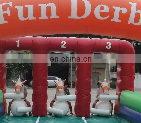 High Quality 3 Lane Inflatable Horse Racing,Outdoor Sport Games Inflatable Fun Derby for Kids photo-4