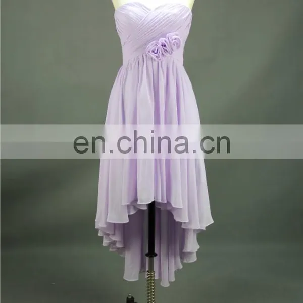 Handmade Flower Cheap Bridesmaid Dresses Wholesale Short Chiffon Gilrs Beach Bridesmaid Dress photo-2