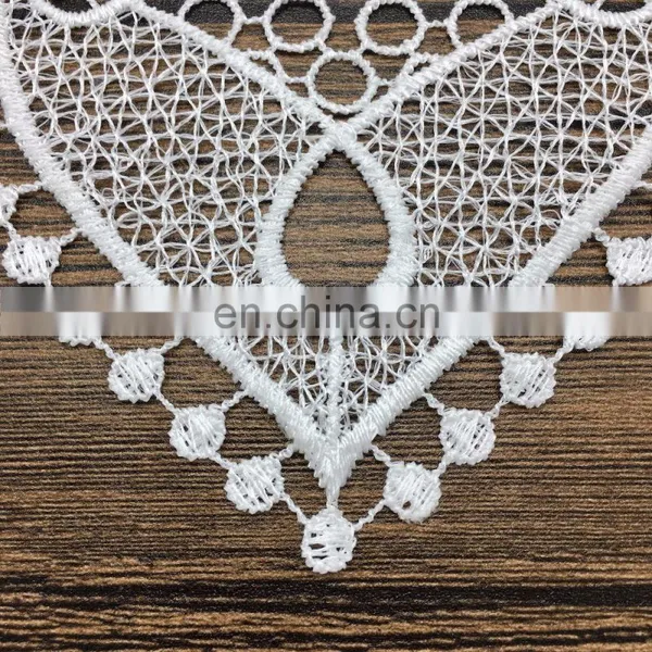 White Embroidery Collar Shiny Poly Lace for Wholesale Clothing photo-5
