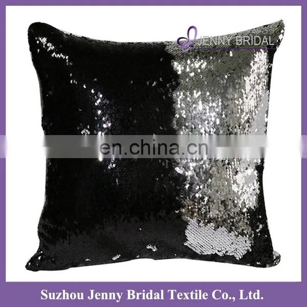 SQP022L Black Gold Two Tone Sequin Fabric Wholesale Throw Pillow Cases photo-4