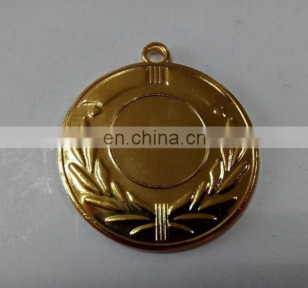 Wholesale Oliver Leaf Blank Iron Medal in Shiny Gold Plating photo-3
