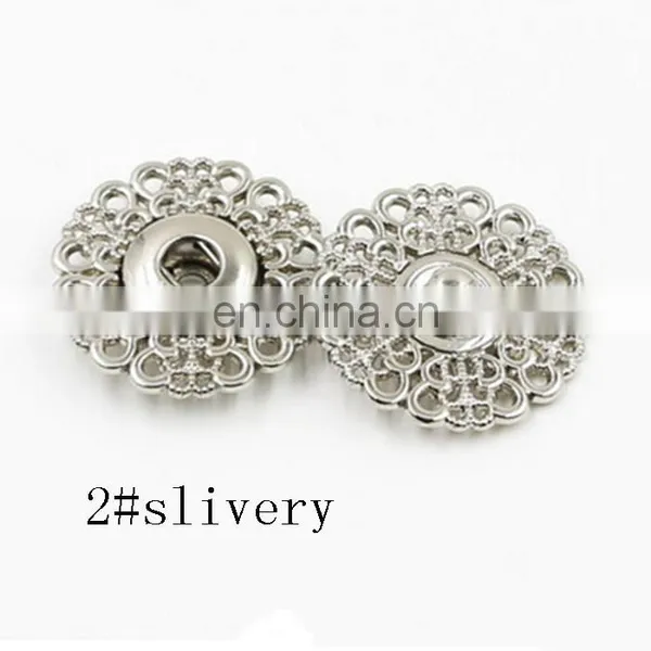 Snap Buttons 15/18/21/25/30mm Fasteners Press Stud Invisible Metal Flower Shiny Gold Buttons photo-4