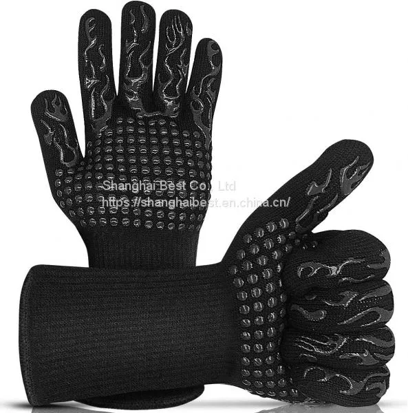 BBQ Gloves Heat Resistant Grill Gloves - 1472℉ Silicone Non-Slip Oven Gloves, Used for Barbecue, Baking, Grilling, Smoker, Cooking photo-1