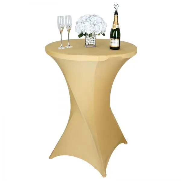 Cocktail Table Covers Stretch Spandex White Cocktail Table Cover Cloth for Wedding,Banquet and Party photo-5
