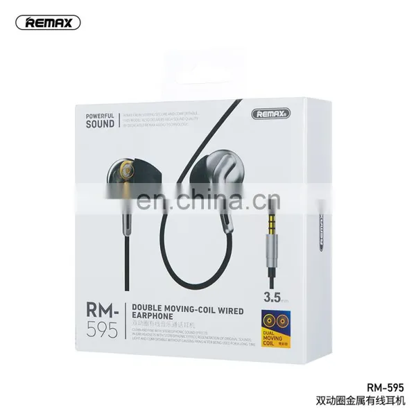 Remax RM-595 Noise Cancelling Earbuds Dual-moving-coil Wired Earphone photo-7