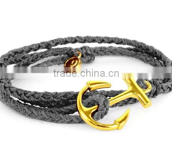 Wholesale Hot Gold Arrow Bracelet Wax Cord Braid Bracelet photo-3