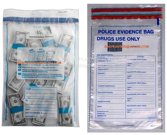 Tamper Evidence Bags With Barcode And Serial Number Bank Money Coin Deposit Change Security Bags photo-5