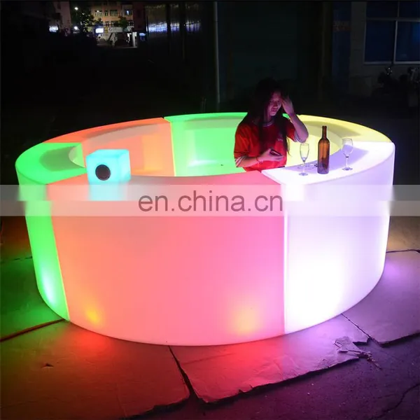 Color Changing Led Straight Bar Design Led Mobile Bar Portable Cocktail Waterproof Led Bar Counter photo-3