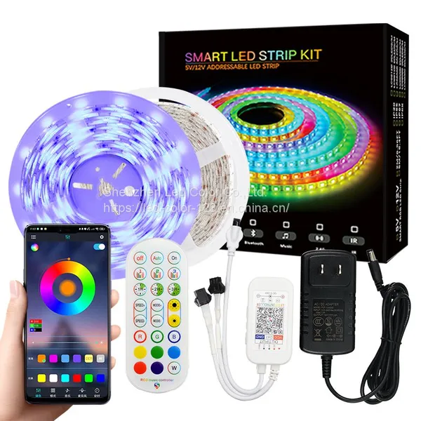 Multicolor 12v Addressable Led Strip 24-key Infrared Bluetooth RGB Music Controller Led Flex Light Strip photo-2