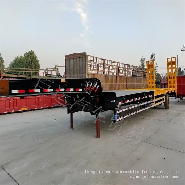 Low Flatbed Semi-trailer Hook Plate Semi-trailer Large Cargo Transportation photo-4