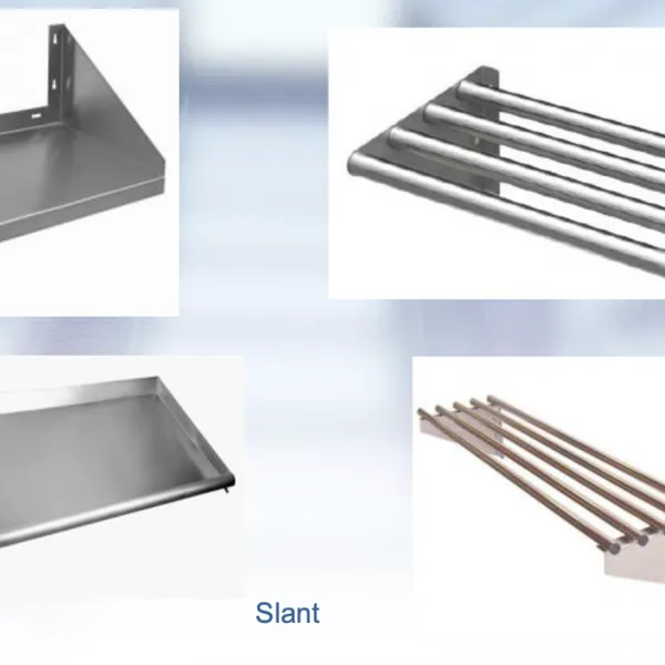 Shelves- Slant / Wall Mount, Stainless Steel photo-2