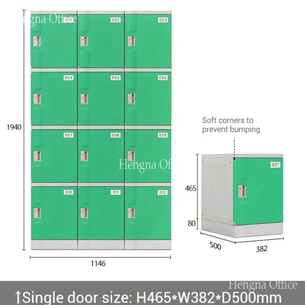 Ergonomic ABS Plastic Locker With Soft Corners - Premium Safe Storage Cabinet for Hospital Medical Facility