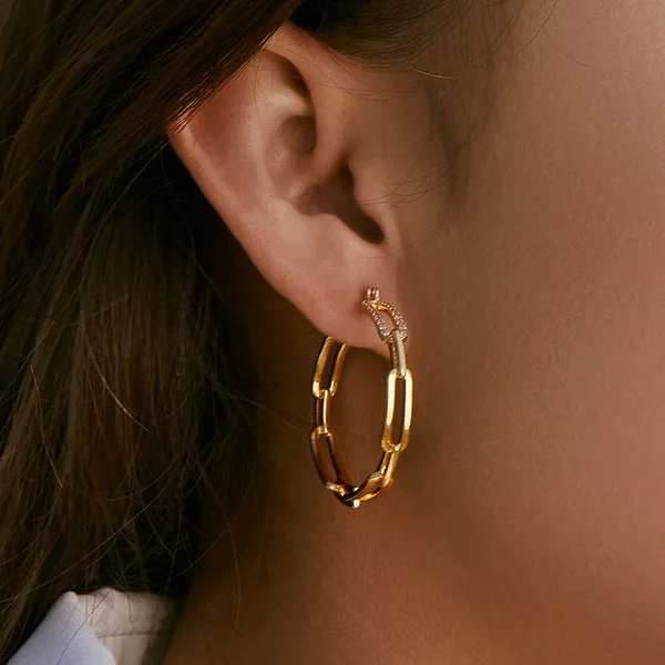 KMJ High Quality OEM Jewelry Factory Ready To Sale Silver Gold Plating Jewelry Fashion Earrings photo-3