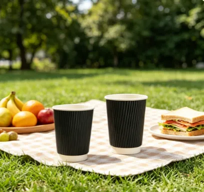 8oz 12oz 16oz Disposable Coffee Ripple Wall Paper Cup for Takeaway and Catering photo-5