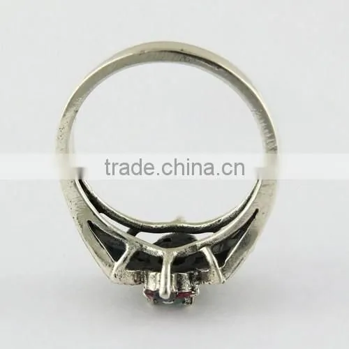 Fantastic Marchasite Oxidized Ruby Ring, Oxidized Silver Jewellery, Silver Jewellery India photo-6