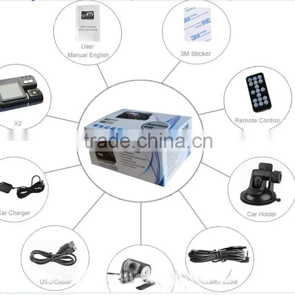 2.0 TFT HD Car DVR With Dual Camera IR Night Vision G-sensor + 120 Wide Angle Lens X2 Remote Control Car Camcorder Quality Choice photo-6
