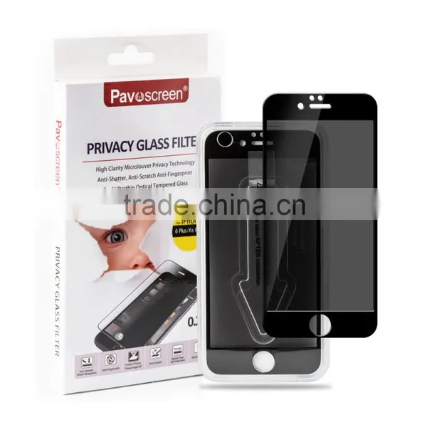 Pavoscreen OEM / ODM 2016 Newest ! 9H Full Cover Privacy Tempered Glass Screen Protector Tempered Glass Film for Iphone 6 / 6s photo-3