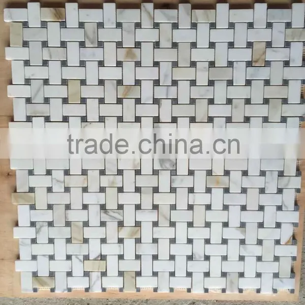 High Quality Polished Calacatta Gold Marble Mosaic for Floor Mosaic and Wall Mosaic photo-2