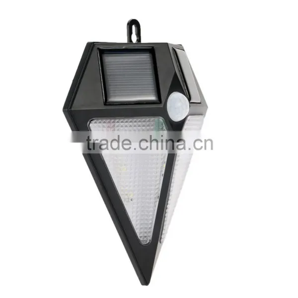 LIADA Outdoor Waterproof 6LEDs Solar Powered Light PIR Motion Sensor Lamp Light Brightness Diamond Shaped Wall Lamp for Balcony photo-3