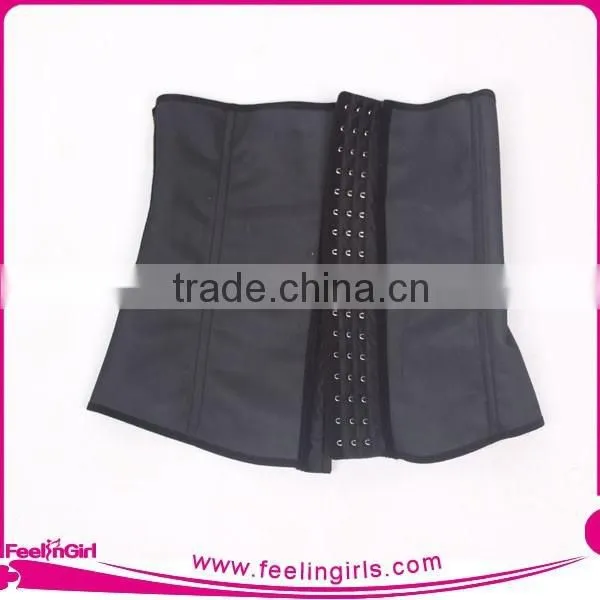 Plus Size Black Steel Boning Underbust Latex Corset Waist Training Factory Price photo-3