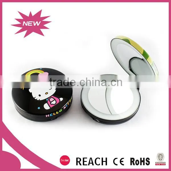 10X Magnifying Round Cosmetic Touch Switch Led Pocket Mirror Supplier's Choice photo-5