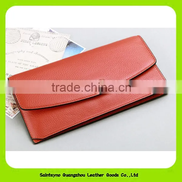 16898 RFID Blocking Genuine Leather Bright-coloured Fashion Design Lady Wallet
