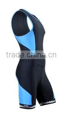 2015 Santic Triathlon Skinsuit Men Singlet Skin Cycling Tri Suit Clothing Blue photo-2