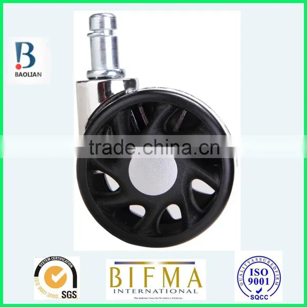 BL Swivel Electroplated 2.5 Inch Nylon Furniture or Medical Caster Wheels With Steel Grip Ring photo-3