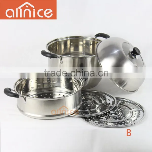 Excelsteel 8 Quart #201Stainless Steel 4 Piece Muti-Cookware Set Steamer Cook Pot With Encapsulated Base photo-5