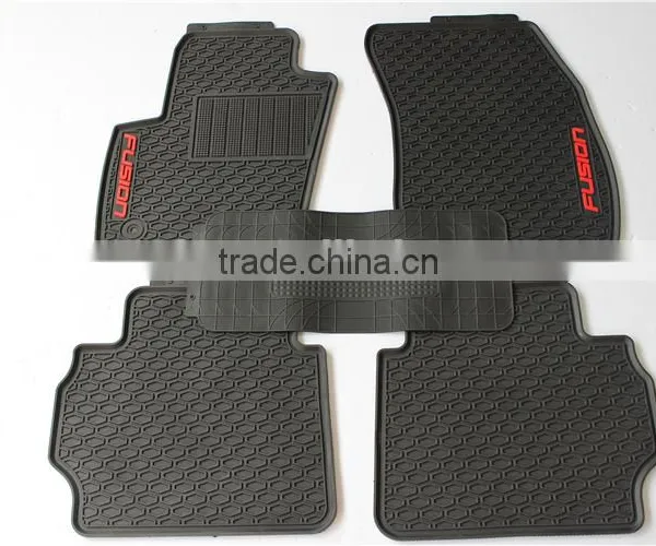 Rubber Car Floor Mat Set - 4/5-Pc. Set, Black, Full-Size Auto Vehicles for Ford Fusion photo-2