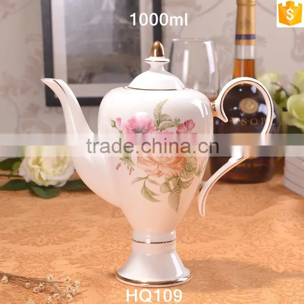 European Style Fashion Pattern With Gold-rim 1000ml Bone China Tea Pot photo-5