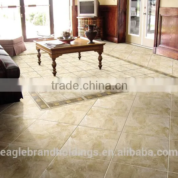 Semi Polished Porcelain Rustic Tile, Light Brown Glazed Floor and Wall Ceramic Tiles Quality Choice