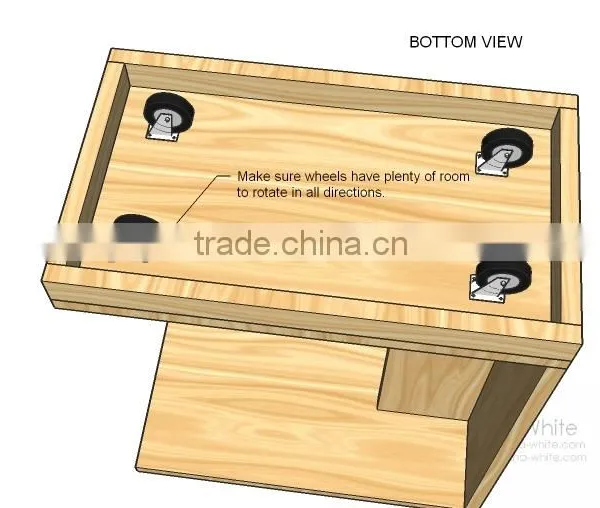 New Design Removable Wood Rolling Sofa Side Table Loving Room Sofa Center Table Bamboo Coffee Table With Wheels photo-6