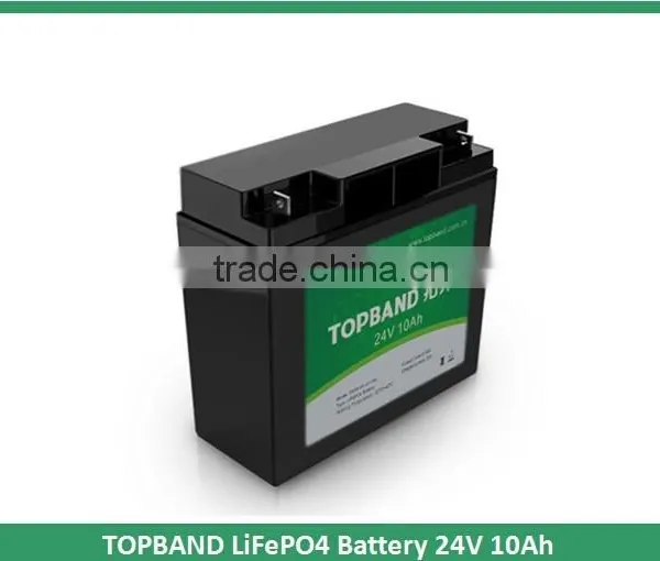 Hot Sale!!! TOPBAND 24V 10Ah LiFePO4 Batteries Pack