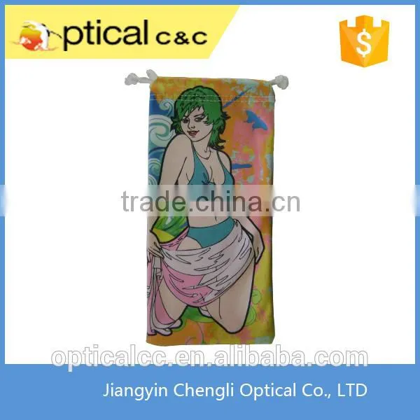 Beauty Custom Silk Screen Printed Microfiber Glasses Bag photo-2