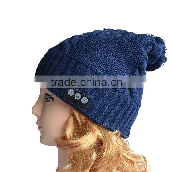 Free Hands Knitted Bluetooth Music Beanie Hat Cap Headset Stereo Speaker & Mic photo-5