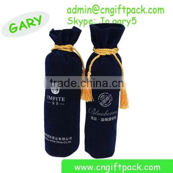 Chinese Red Velvet Drawstring Bags With Tassel photo-2