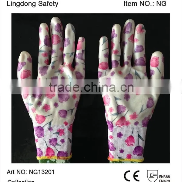 Printed Ladies Gardening Work Gloves photo-4