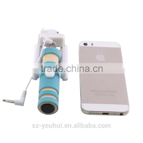 Wholesale Cheap Price Colorful Mini Selfie Stick Tripod With Wired for Smart Phone for IPhone for Samsung photo-3