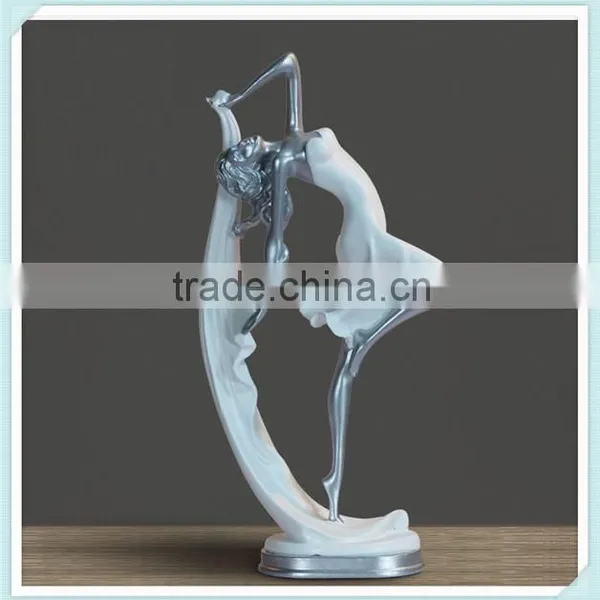 Polyresin Dancing Girl Figurine Dance Sculpture Modern for Home Decoration photo-2