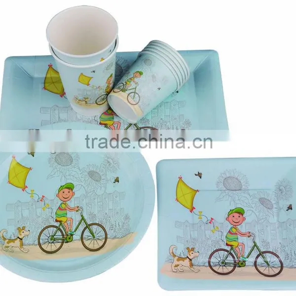 10" 400gsm Opp Lamination Party Boy and Girls Design Paper Plates photo-2